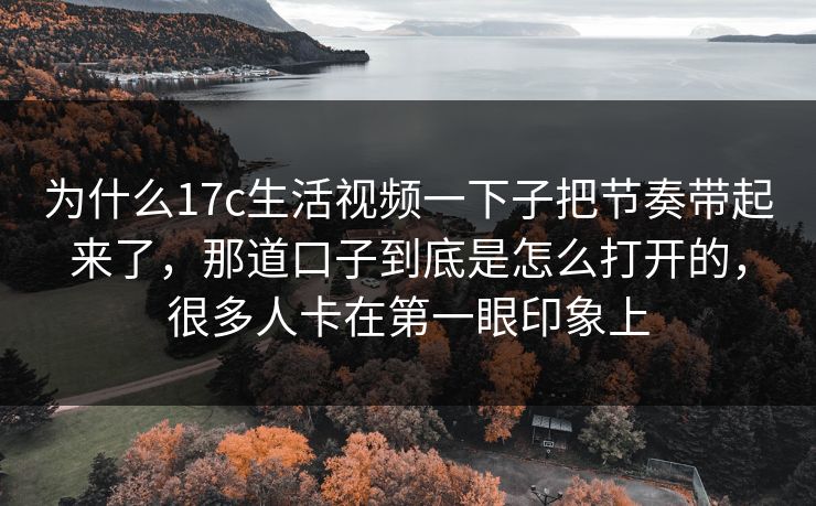 为什么<strong>17C</strong>生活视频一下子把节奏带起来了，那道口子到底是怎么打开的，很多人卡在第一眼印象上
